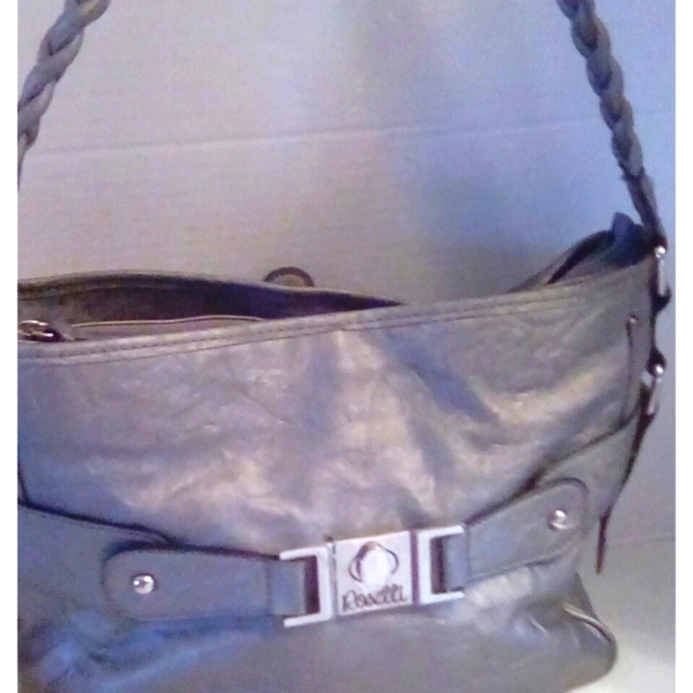 Silver Rosetti Shoulder Bag,braided Strap